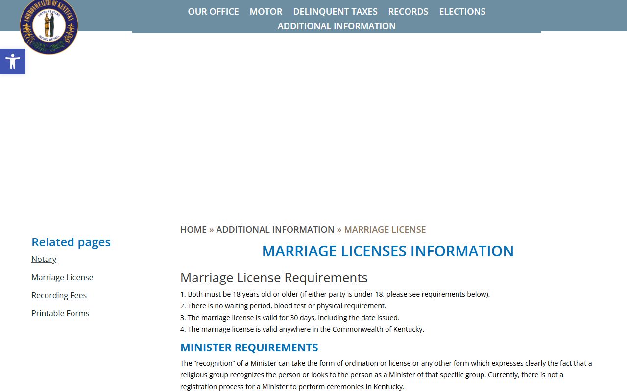 Todd County marriage and divorce records County Clerk marriage license page