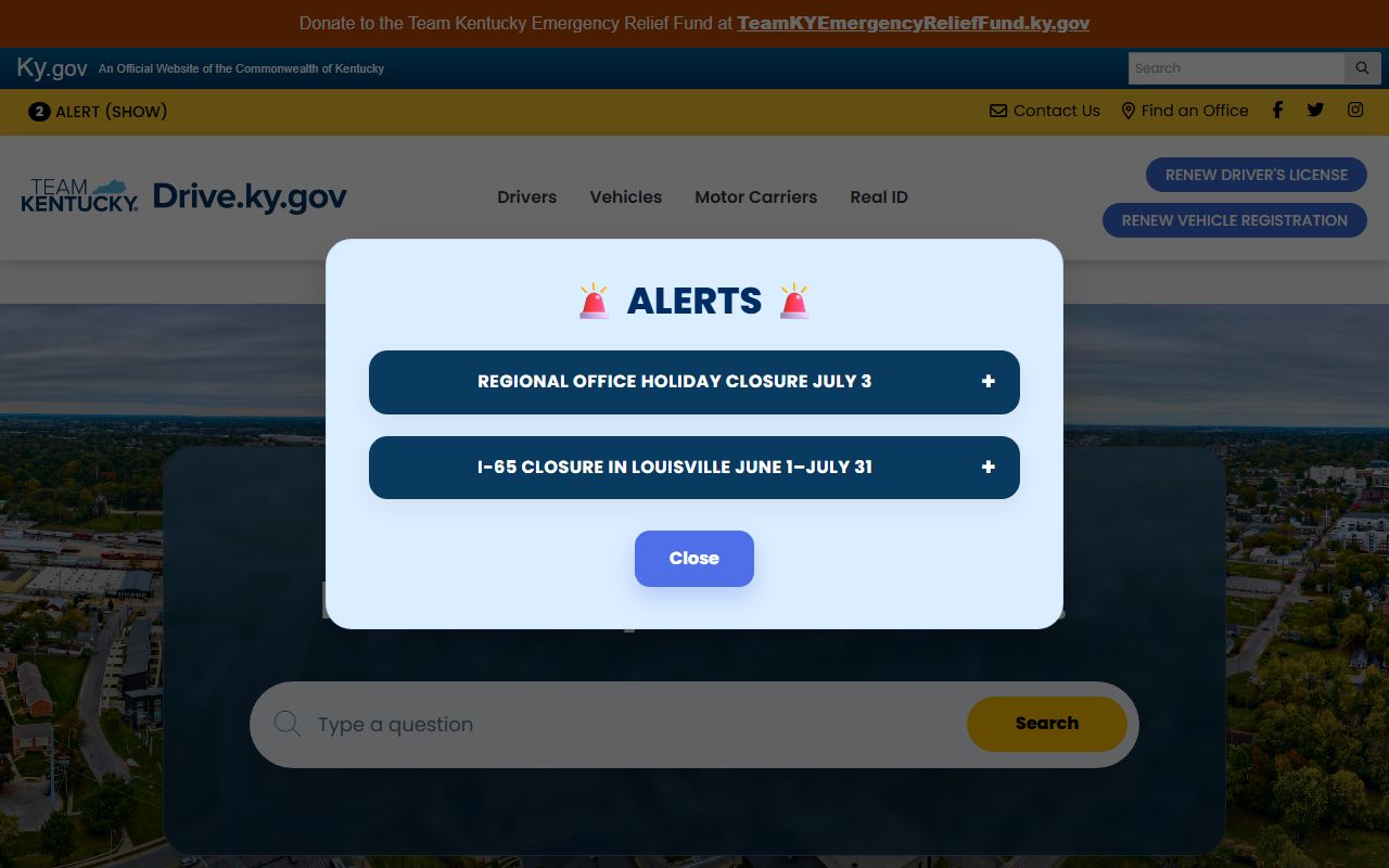 Todd County traffic court records and Kentucky driver services portal